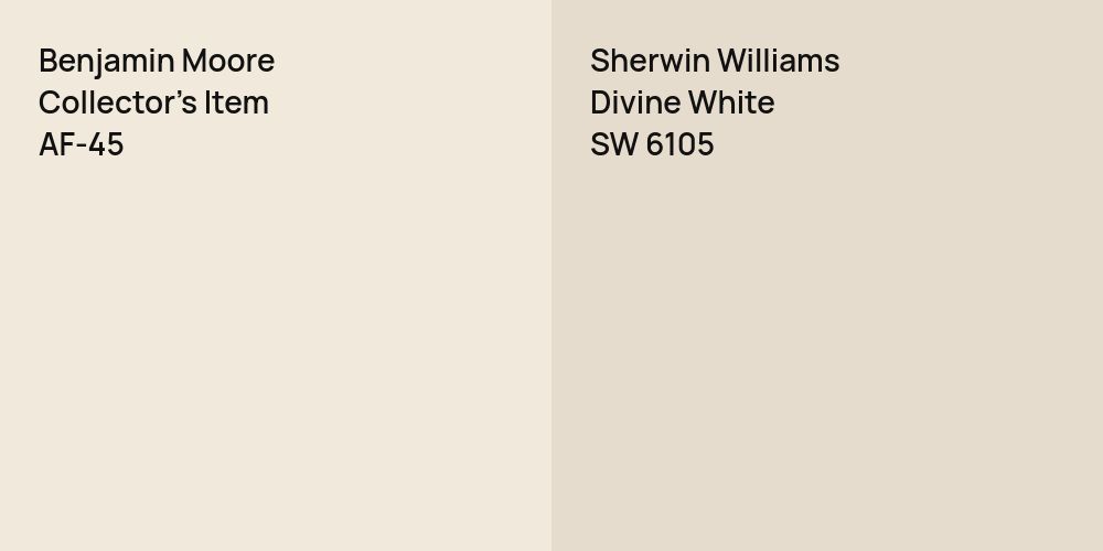 Benjamin Moore Collector's Item vs. Sherwin Williams Divine White