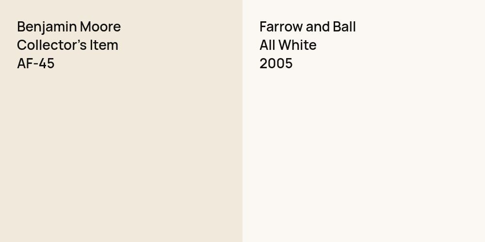 Benjamin Moore Collector's Item vs. Farrow and Ball All White