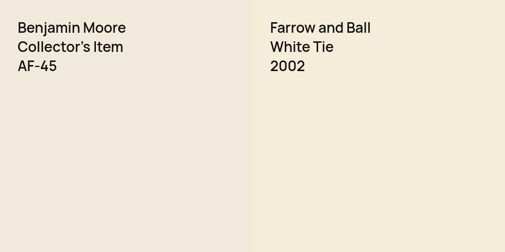 Benjamin Moore Collector's Item vs. Farrow and Ball White Tie