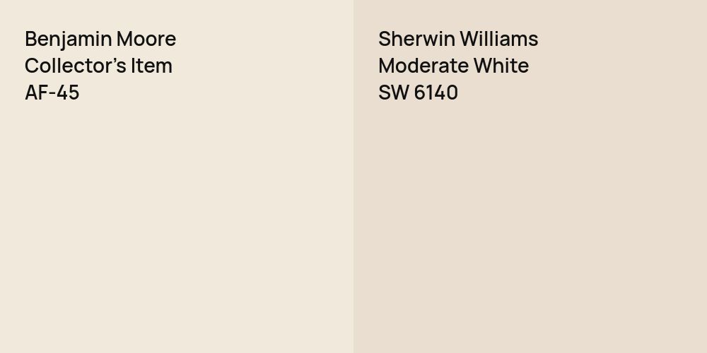 Benjamin Moore Collector's Item vs. Sherwin Williams Moderate White