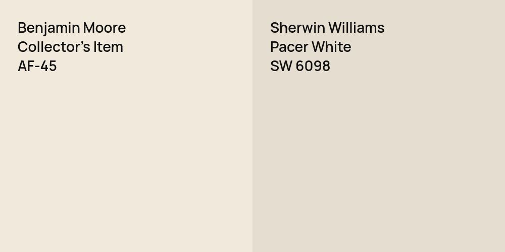 Benjamin Moore Collector's Item vs. Sherwin Williams Pacer White