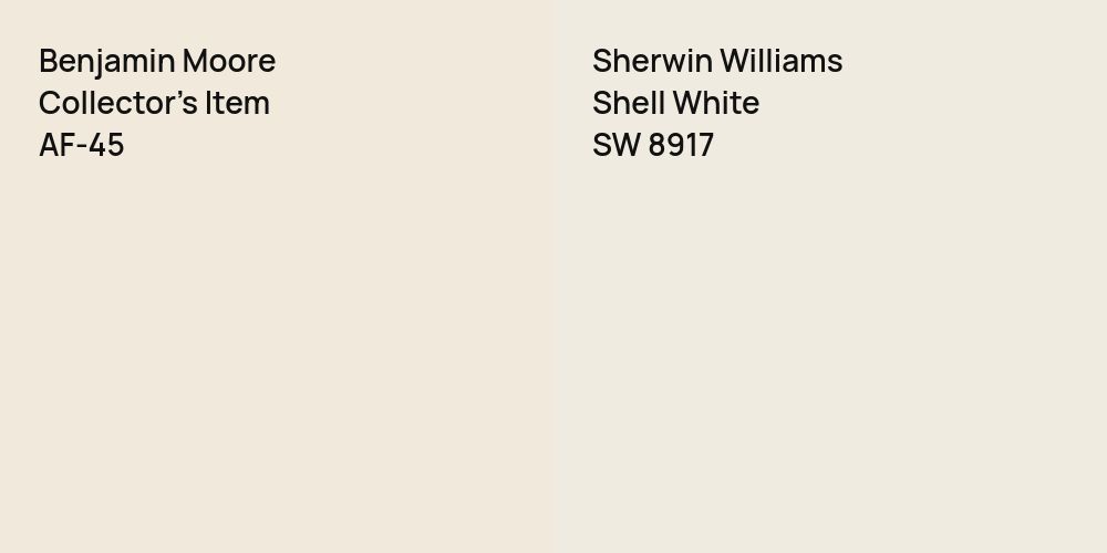 Benjamin Moore Collector's Item vs. Sherwin Williams Shell White