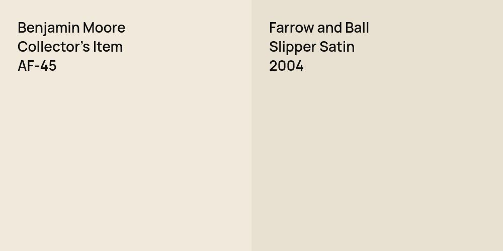 Benjamin Moore Collector's Item vs. Farrow and Ball Slipper Satin