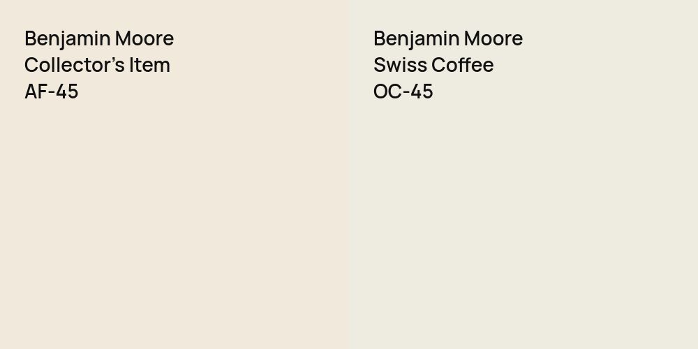 Benjamin Moore Collector's Item vs. Benjamin Moore Swiss Coffee