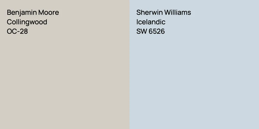 Benjamin Moore Collingwood vs. Sherwin Williams Icelandic