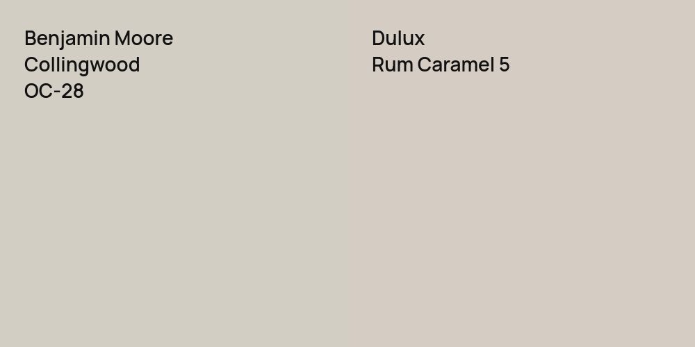 Benjamin Moore Collingwood vs. Dulux Rum Caramel 5