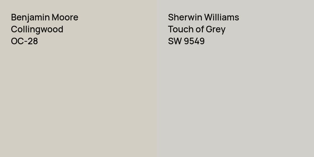 Benjamin Moore Collingwood vs. Sherwin Williams Touch of Grey