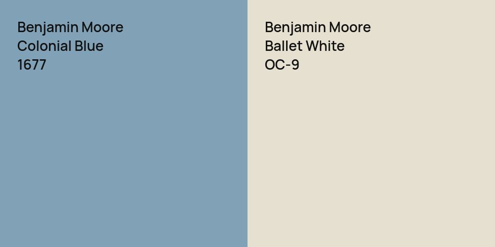 Benjamin Moore Colonial Blue vs. Benjamin Moore Ballet White