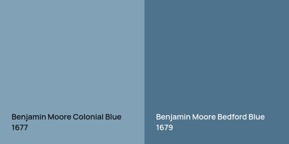 Benjamin Moore Colonial Blue vs. Benjamin Moore Bedford Blue