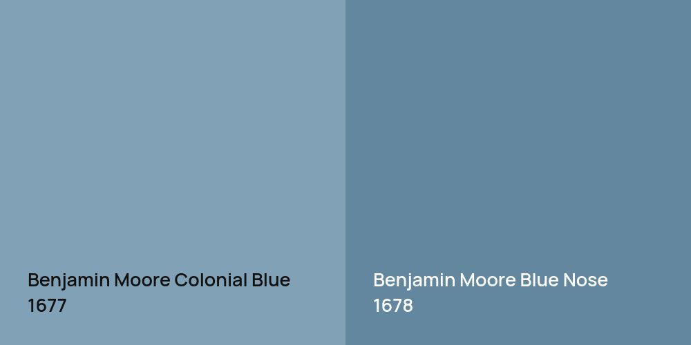 Benjamin Moore Colonial Blue vs. Benjamin Moore Blue Nose