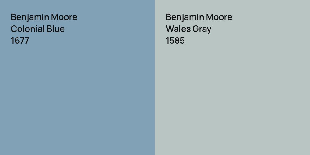 Benjamin Moore Colonial Blue vs. Benjamin Moore Wales Gray