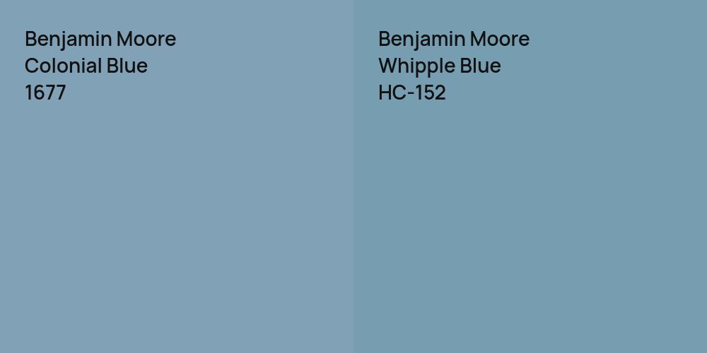 Benjamin Moore Colonial Blue vs. Benjamin Moore Whipple Blue