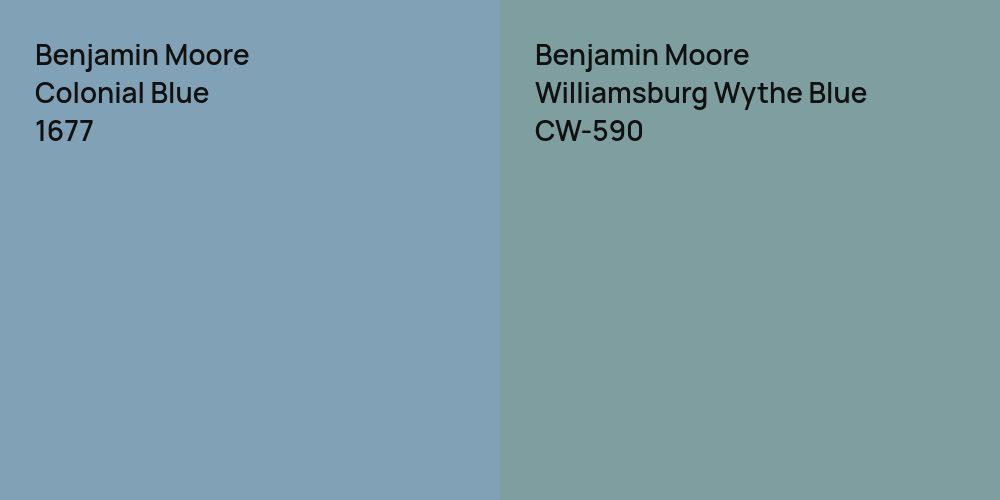 Benjamin Moore Colonial Blue vs. Benjamin Moore Williamsburg Wythe Blue