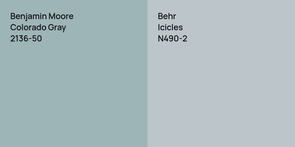 Benjamin Moore Colorado Gray vs. Behr Icicles