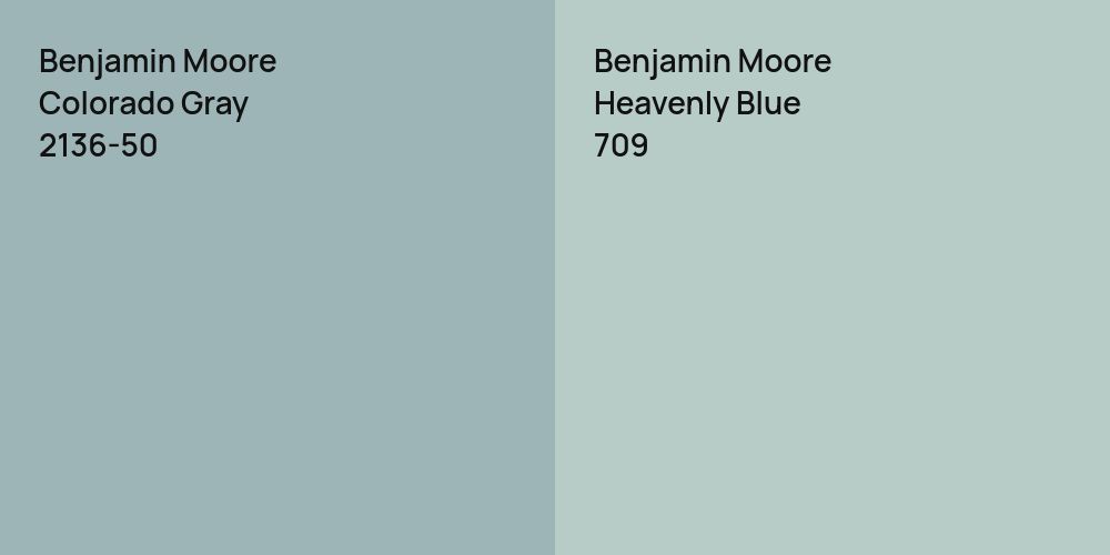 Benjamin Moore Colorado Gray vs. Benjamin Moore Heavenly Blue