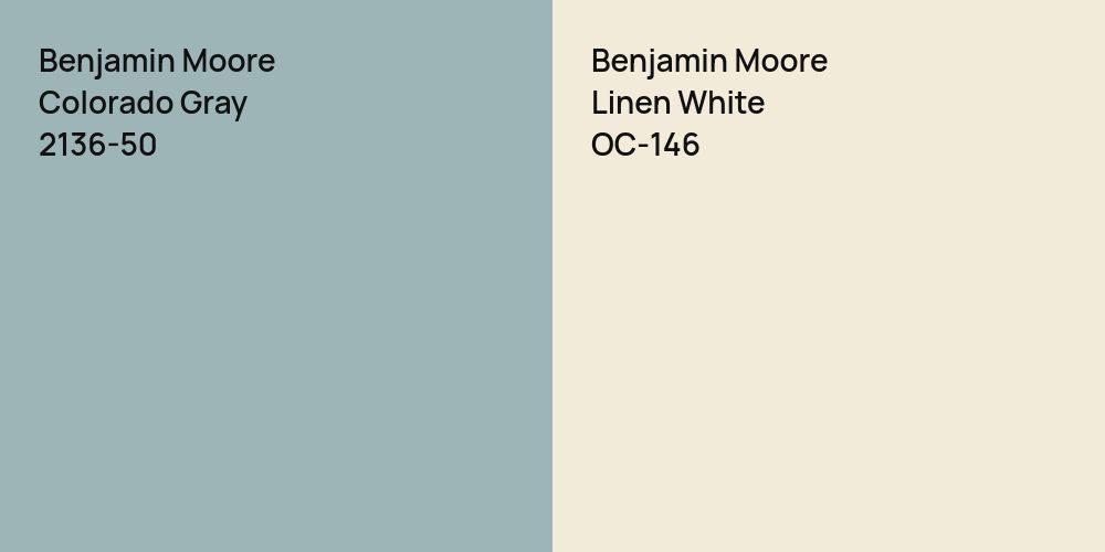 Benjamin Moore Colorado Gray vs. Benjamin Moore Linen White