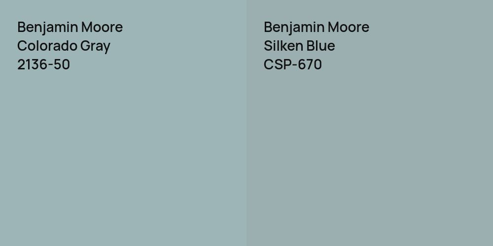 Benjamin Moore Colorado Gray vs. Benjamin Moore Silken Blue