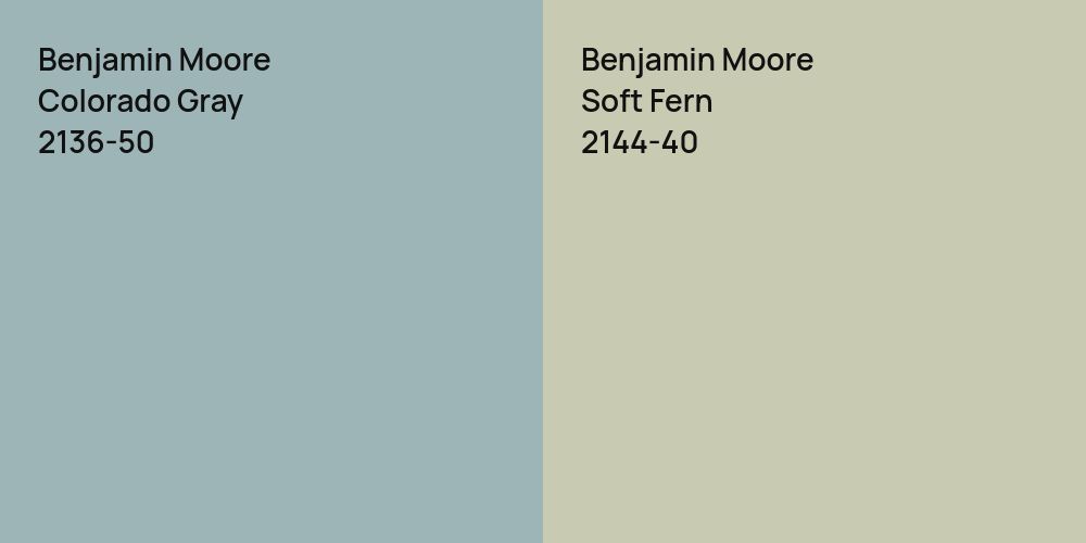 Benjamin Moore Colorado Gray vs. Benjamin Moore Soft Fern