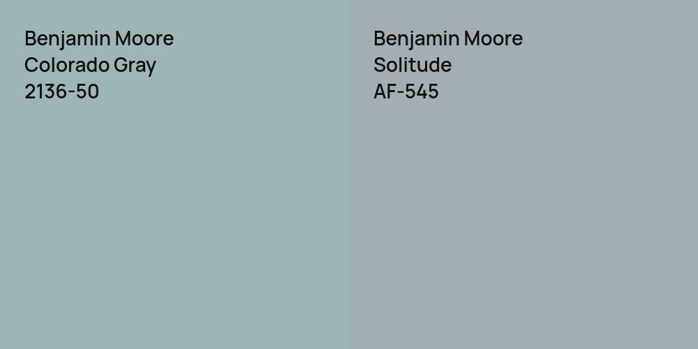 Benjamin Moore Colorado Gray vs. Benjamin Moore Solitude