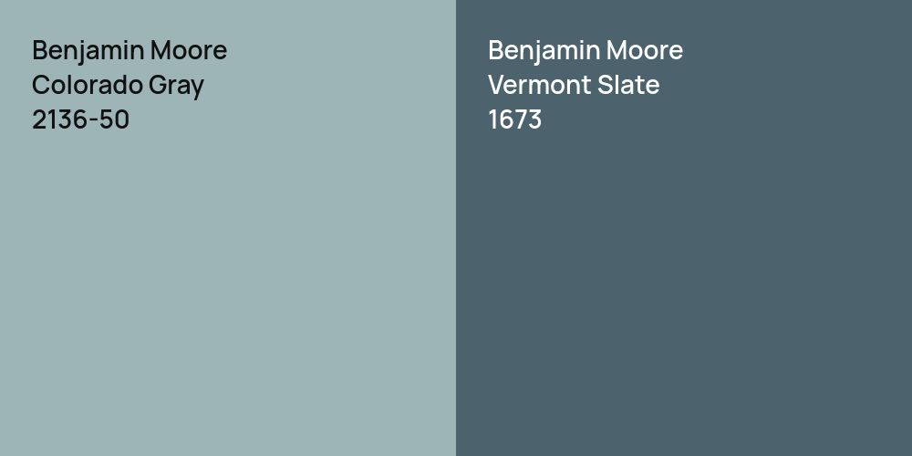 Benjamin Moore Colorado Gray vs. Benjamin Moore Vermont Slate