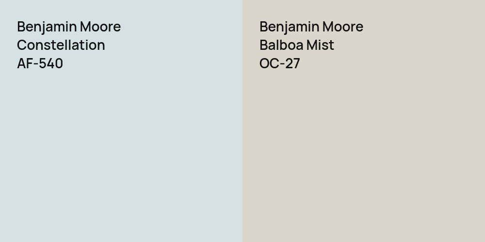 Benjamin Moore Constellation vs. Benjamin Moore Balboa Mist