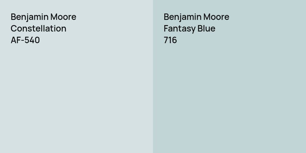 Benjamin Moore Constellation vs. Benjamin Moore Fantasy Blue