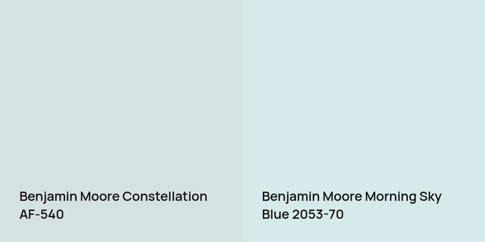 Benjamin Moore Constellation vs. Benjamin Moore Morning Sky Blue