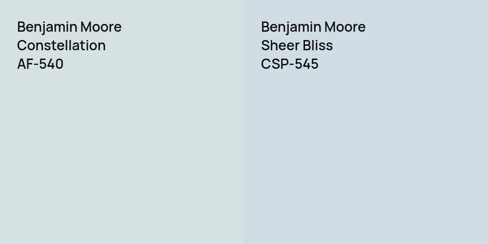 Benjamin Moore Constellation vs. Benjamin Moore Sheer Bliss