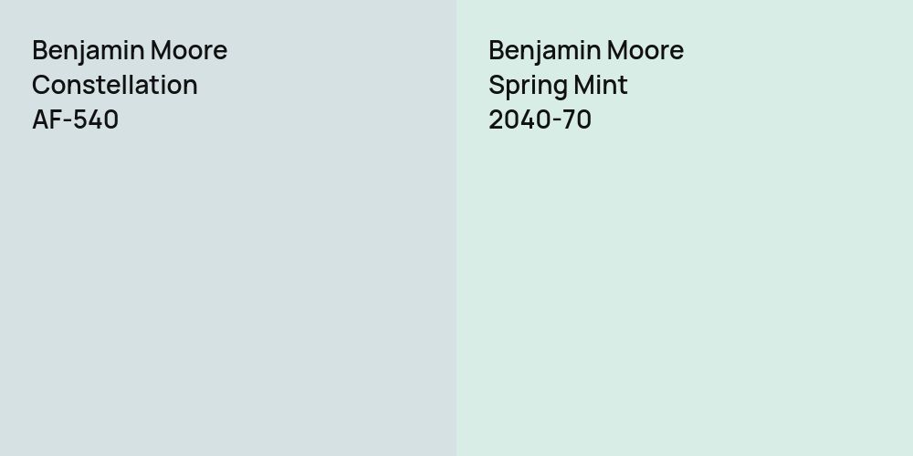 Benjamin Moore Constellation vs. Benjamin Moore Spring Mint