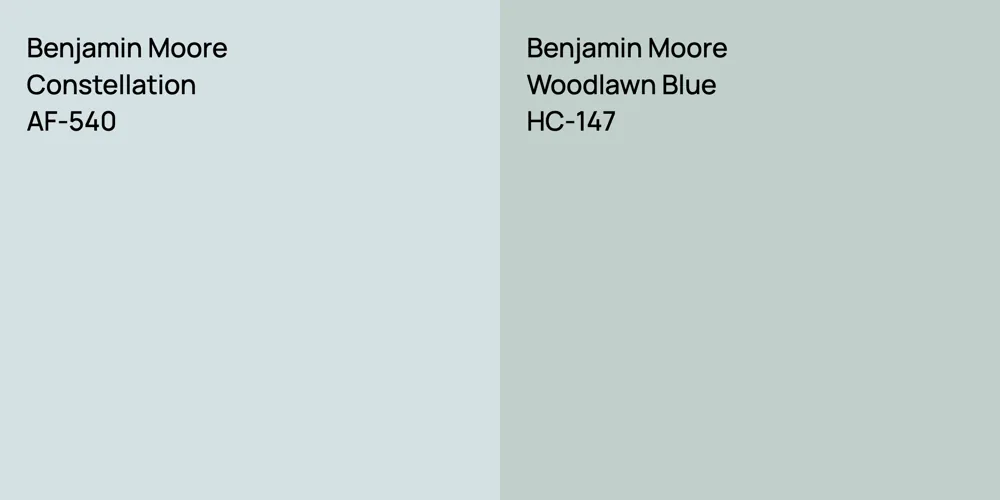 Benjamin Moore Constellation vs. Benjamin Moore Woodlawn Blue