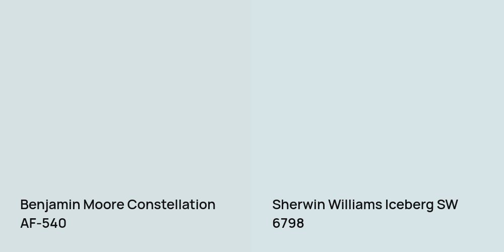 Benjamin Moore Constellation vs. Sherwin Williams Iceberg