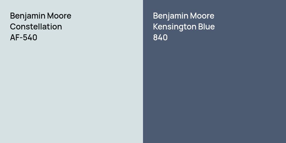 Benjamin Moore Constellation vs. Benjamin Moore Kensington Blue