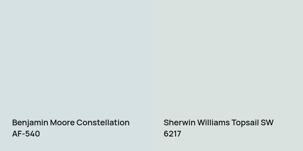 Benjamin Moore Constellation vs. Sherwin Williams Topsail