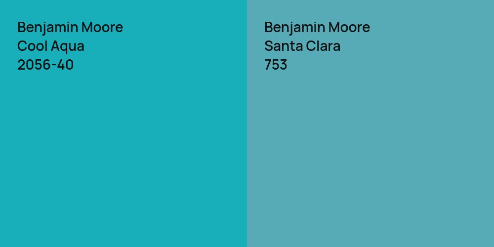 Benjamin Moore Cool Aqua vs. Benjamin Moore Santa Clara