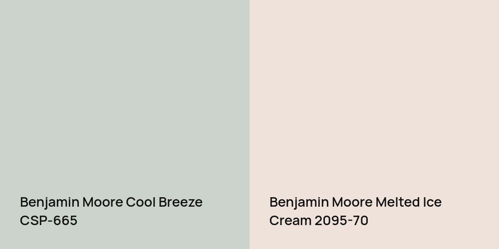 Benjamin Moore Cool Breeze vs. Benjamin Moore Melted Ice Cream