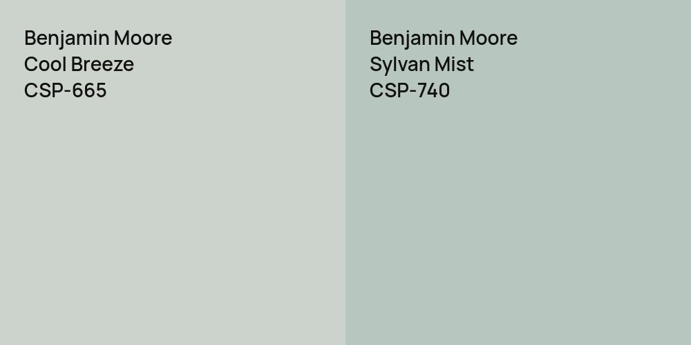 Benjamin Moore Cool Breeze vs. Benjamin Moore Sylvan Mist