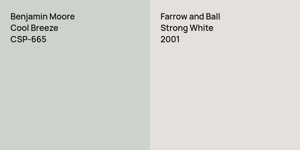 Benjamin Moore Cool Breeze vs. Farrow and Ball Strong White