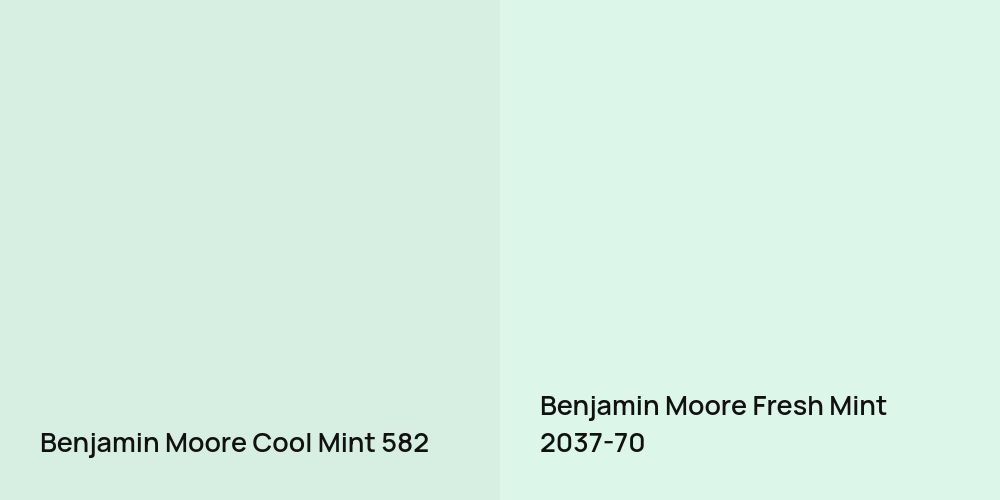 Benjamin Moore Cool Mint vs. Benjamin Moore Fresh Mint