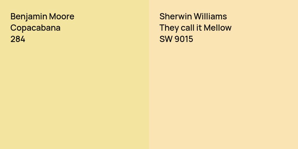 Benjamin Moore Copacabana vs. Sherwin Williams They call it Mellow