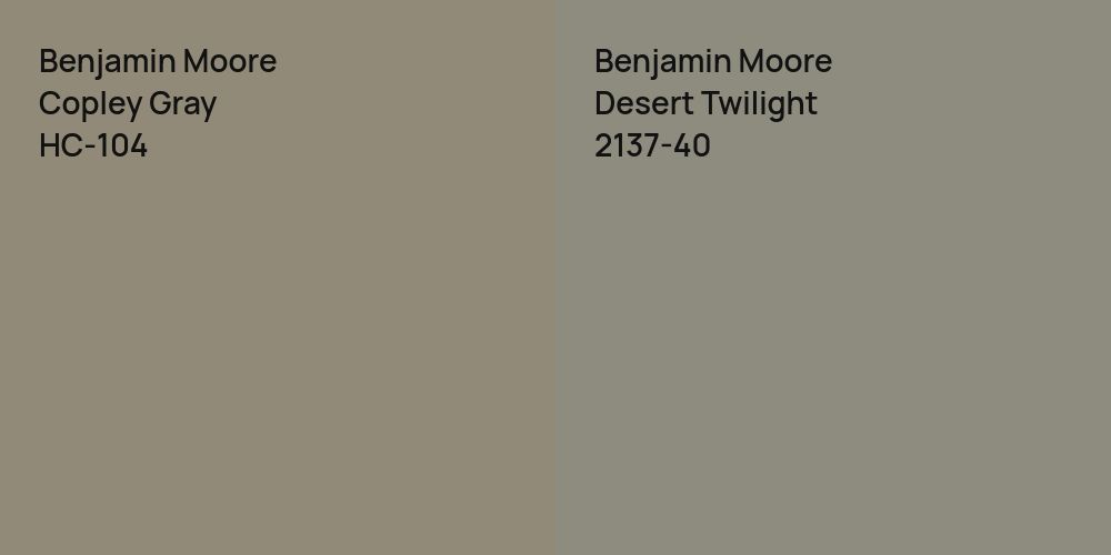 Benjamin Moore Copley Gray vs. Benjamin Moore Desert Twilight