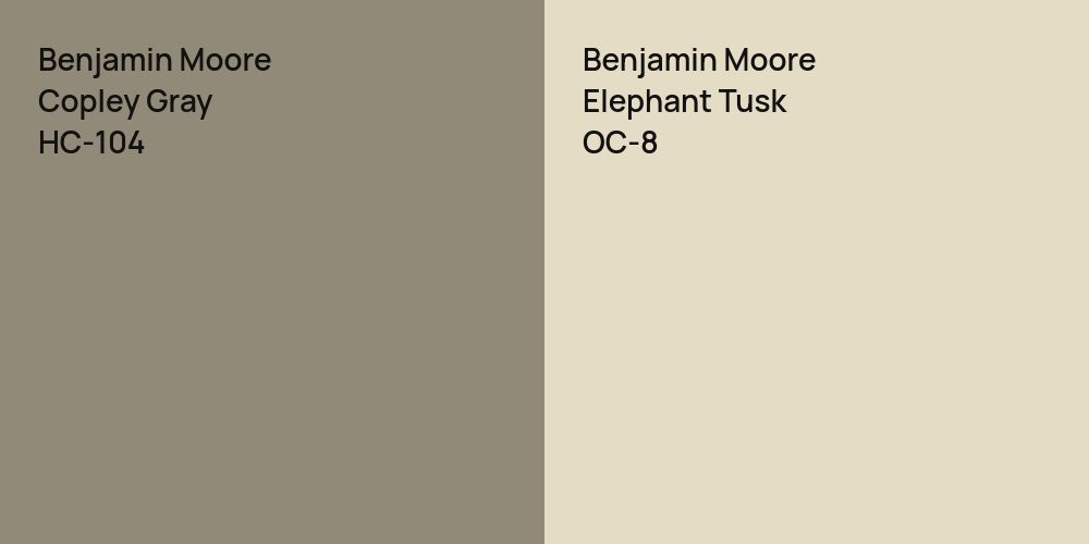 Benjamin Moore Copley Gray vs. Benjamin Moore Elephant Tusk