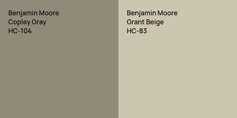 Benjamin Moore Copley Gray vs. Benjamin Moore Grant Beige