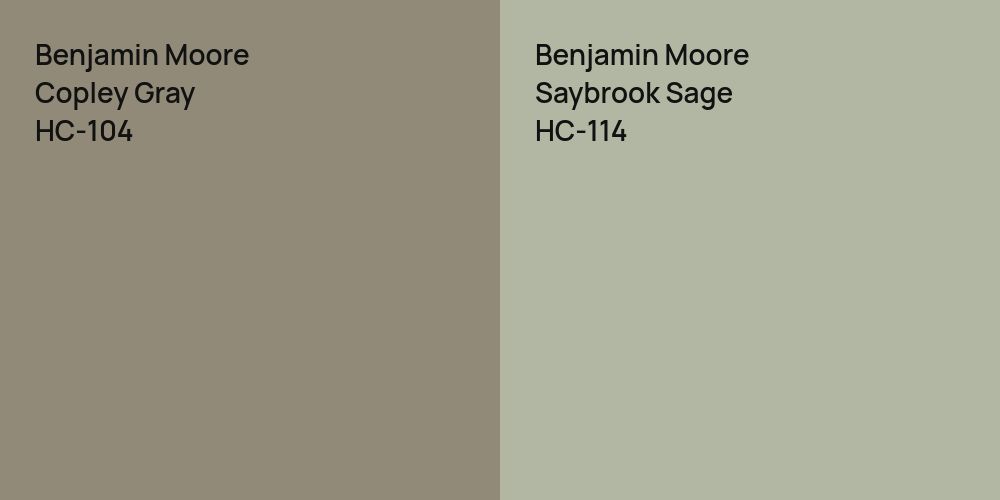 Benjamin Moore Copley Gray vs. Benjamin Moore Saybrook Sage