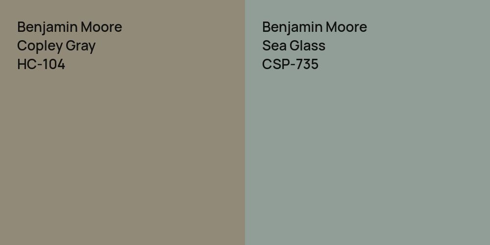 Benjamin Moore Copley Gray vs. Benjamin Moore Sea Glass