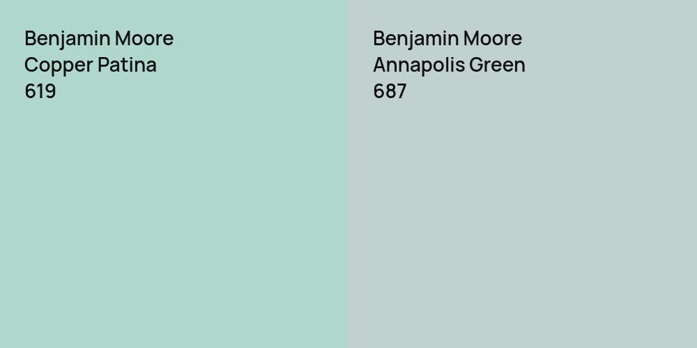 Benjamin Moore Copper Patina vs. Benjamin Moore Annapolis Green