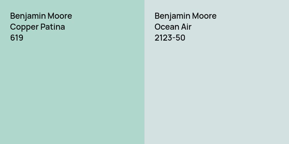 Benjamin Moore Copper Patina vs. Benjamin Moore Ocean Air