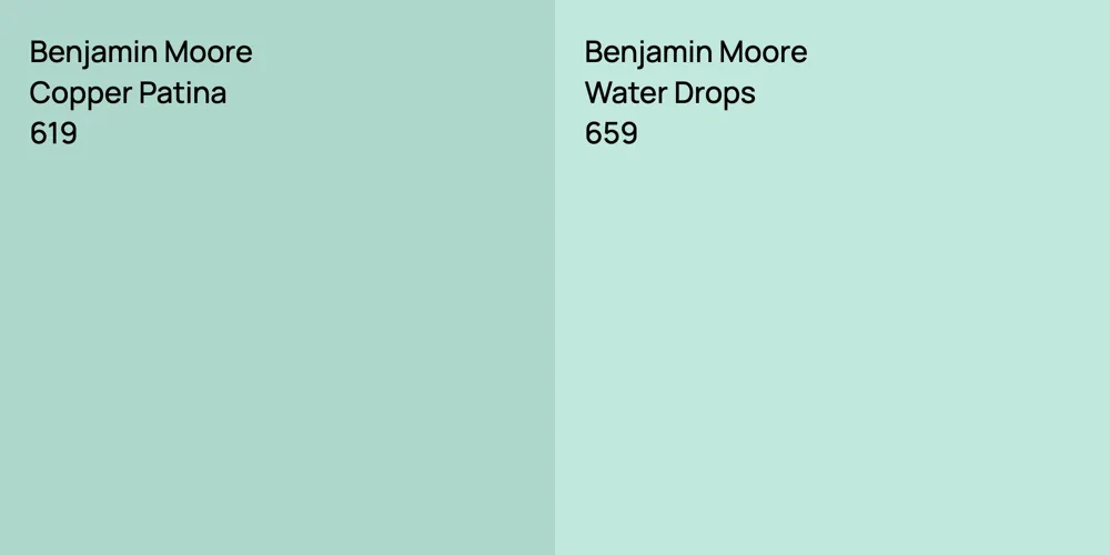 Benjamin Moore Copper Patina vs. Benjamin Moore Water Drops