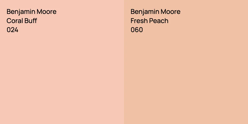 Benjamin Moore Coral Buff vs. Benjamin Moore Fresh Peach