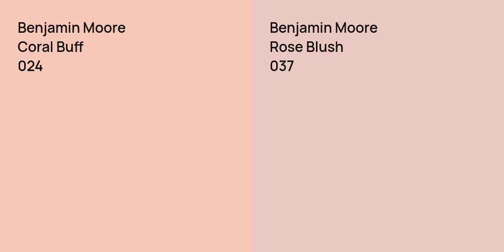 Benjamin Moore Coral Buff vs. Benjamin Moore Rose Blush