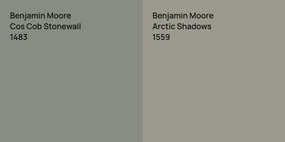 Benjamin Moore Cos Cob Stonewall vs. Benjamin Moore Arctic Shadows